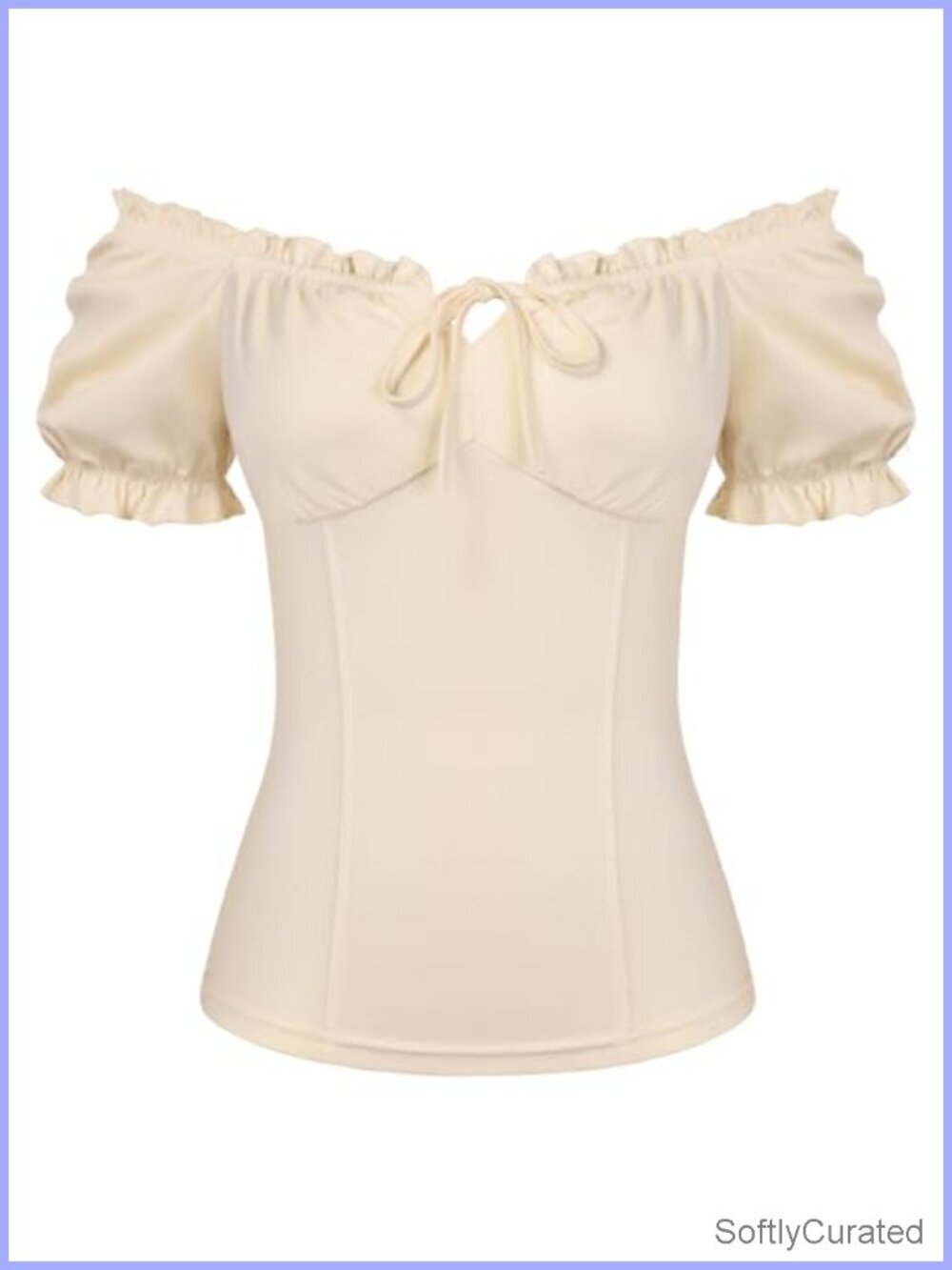 Vintage Peasant Blouse Puff Sleeve Square Neck Corset Top Renaissance Shirt